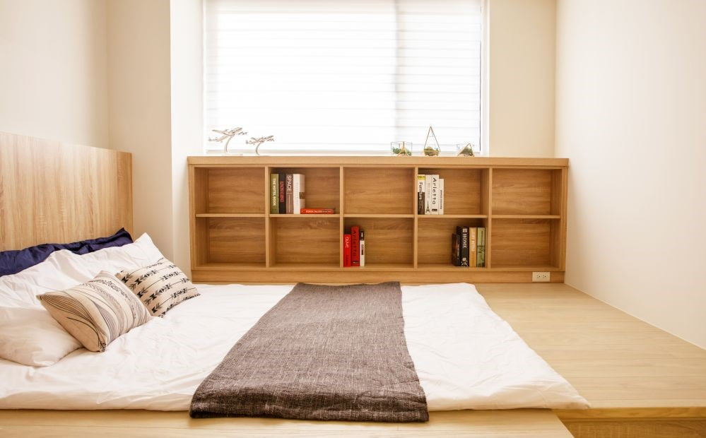 地台床除了可以放床褥外，還可以鋪成日式榻榻米，配合不同風格的需要
