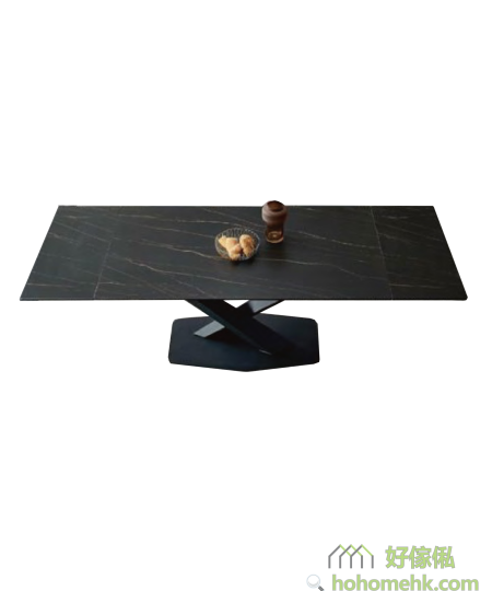 Fusa交叉腳岩板伸縮餐枱(左右拉伸J07款)