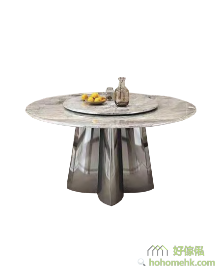 Soso四葉草腳岩板圓餐枱(#823款)