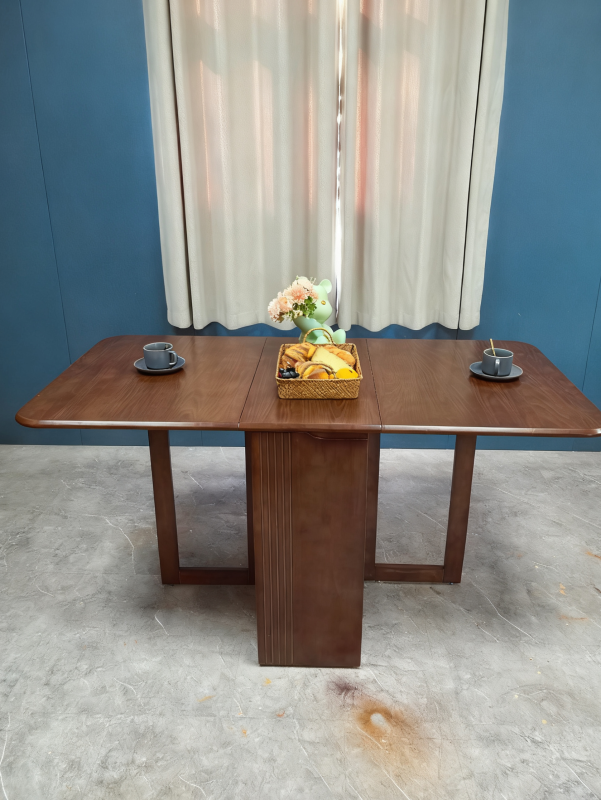 工廠實拍：Dipto實木折叠餐枱，胡桃木色，1400mm