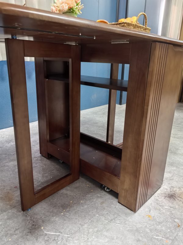 工廠實拍：Dipto實木折叠餐枱，胡桃木色，1400mm