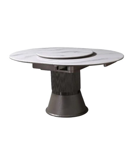 Xander 圓形岩板伸縮餐枱(#651款)