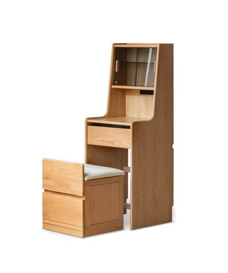 Grace 實木收納櫃椅一體梳妝枱