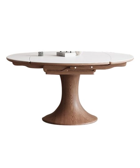 Caleb 復古橢圓岩板伸縮餐枱