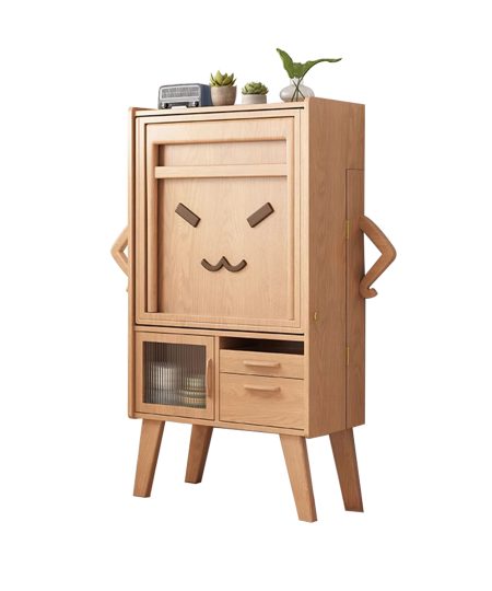 Isaac 實木餐邊櫃一體伸縮餐枱